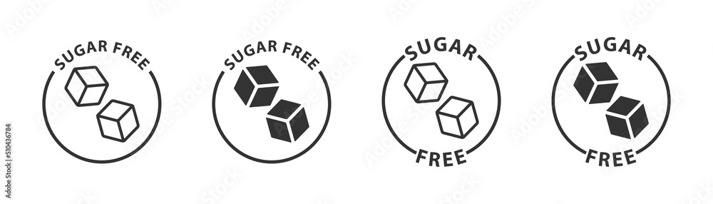 Sugar cubes in circle icon for sugar free product package design. Vector illustration. Sugar cubes in circle icon for sugar free product package design. Vector illustration.