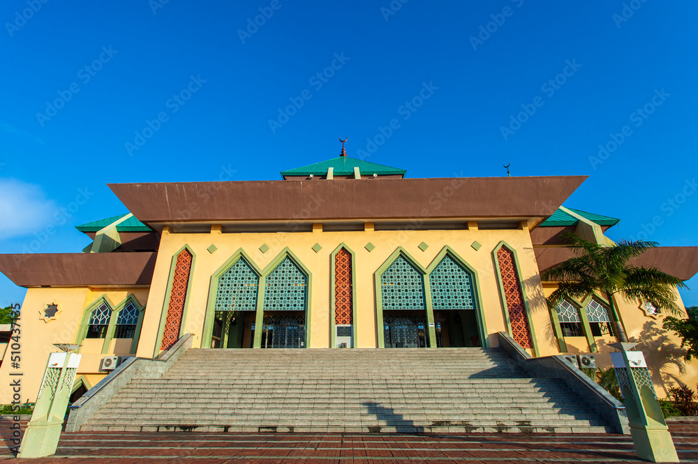 Batam Grand Mosque is a Landmark and the biggest mosque in Batam City, Riau Islands Province, Indonesia. Islamic religious development center in Batam. Batam Grand Mosque is a Landmark and the biggest mosque in Batam City, Riau Islands Province, Indonesia. Islamic religious development center in Batam.