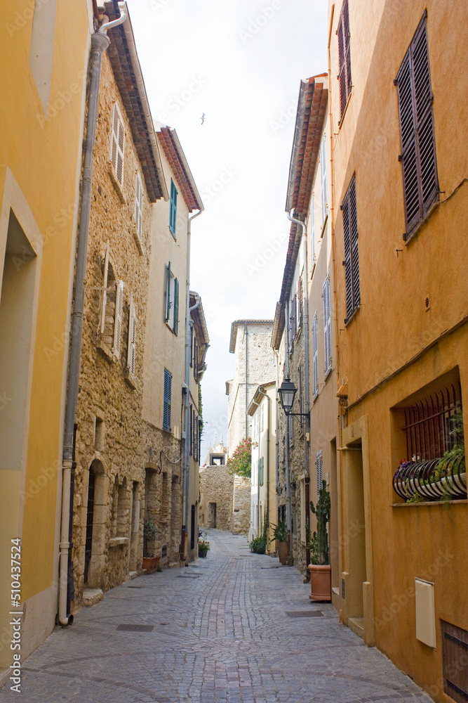 Street in the old town Antibes, France	
