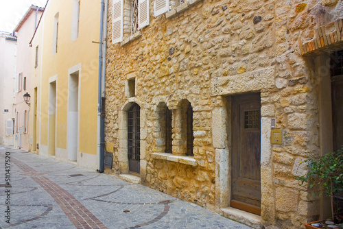 Street in the old town Antibes  France  