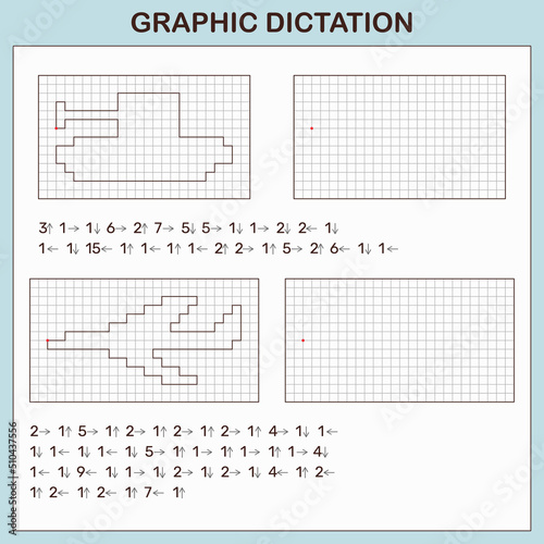 Print op canvas Graphic dictation. Educational games for kids.