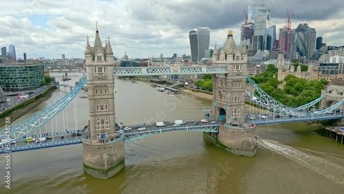 London Tower Bridge, River Thames and City of London from above - travel photography photo