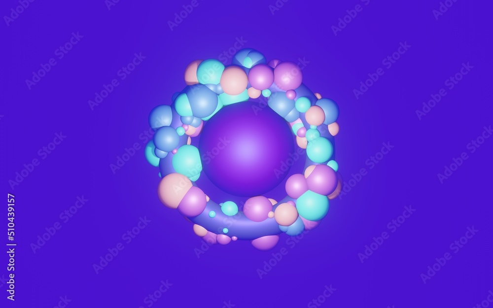 Abstract background multicolor bubbles flying in space 3d render Abstract background multicolor bubbles flying in space 3d render