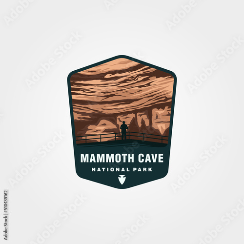 mammoth cave sticker patch vector illustration design, us national park logo design