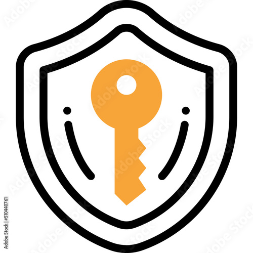 private key flat line icon