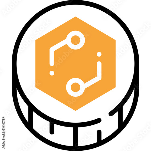 token flat line icon