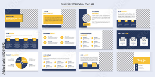 Powerpoint business presentation templates set. Use for modern presentation background, brochure design, magazine, annual report,company profile, used in marketing and advertising
