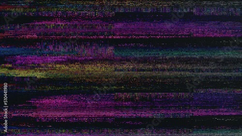 Glitch noise static television VFX pack. Visual video effects stripes background, CRT tv screen no signal glitch effect