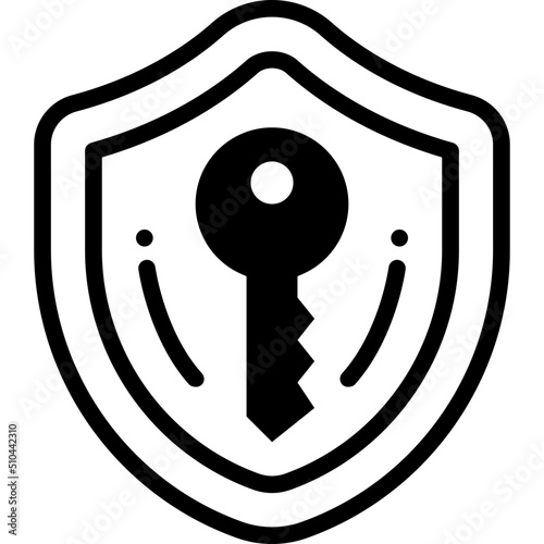 private key solid line icon