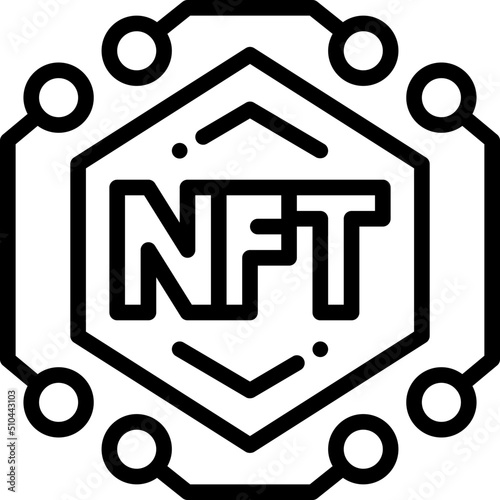 non fungible token line icon