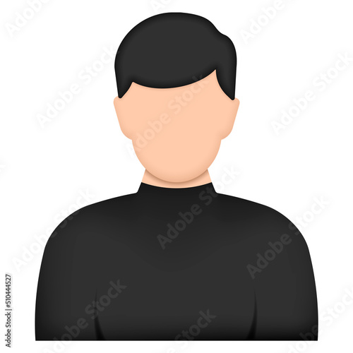 Man realistic icon isolated on white background. Vector illustration.