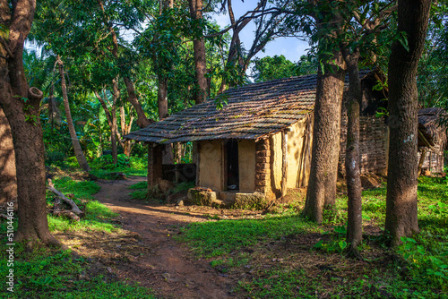 A small hut in a forest area of Karnataka state, India.