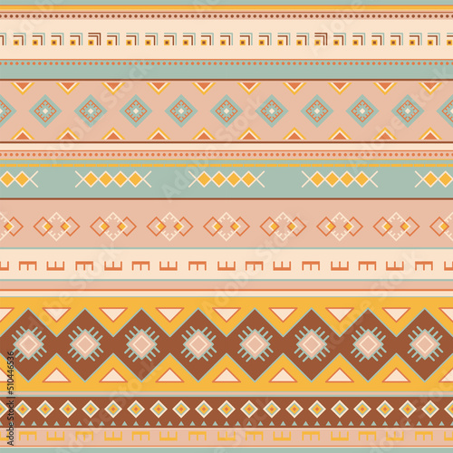 Geometric vector seamless pattern in ethnic style. Textile printing, Mexican style. For website background, wrapping paper and fabric design.