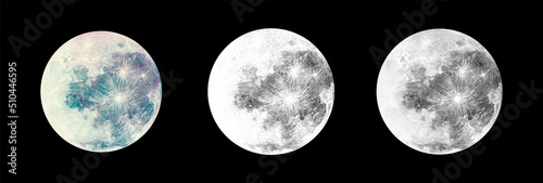 Dark night sky with full moon illustration