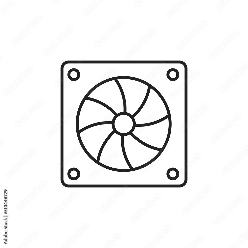 Computer cooler icon. High quality black vector illustration. Computer cooler icon. High quality black vector illustration.