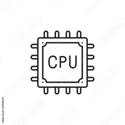 Processor CPU icon. High quality black vector illustration..