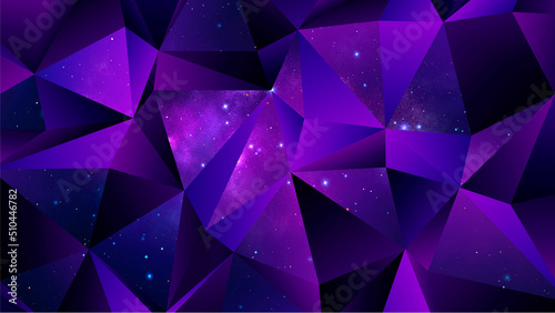Trendy polygonal space background. Colorful geometric galaxy illustration
