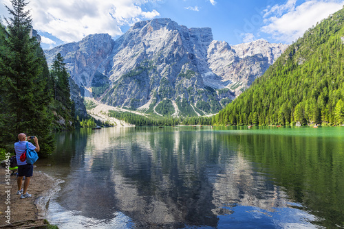 Fototapeta Naklejka Na Ścianę i Meble -  Lago di Braies, beautiful lake in the Dolomites