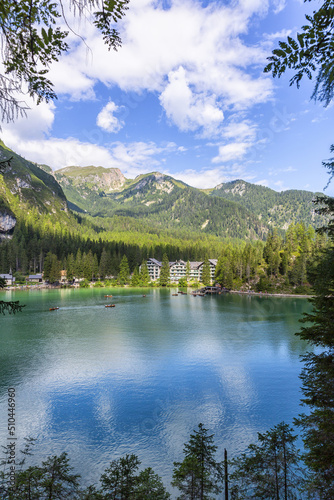 Lago di Braies, beautiful lake in the Dolomites © lapas77