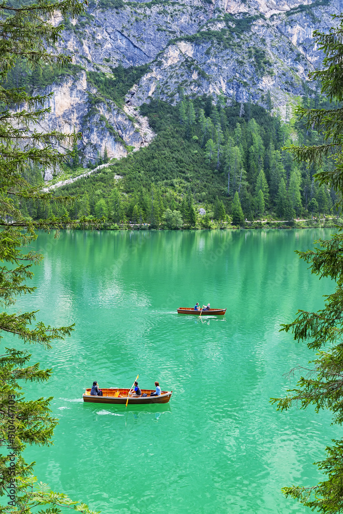 Lago di Braies, beautiful lake in the Dolomites