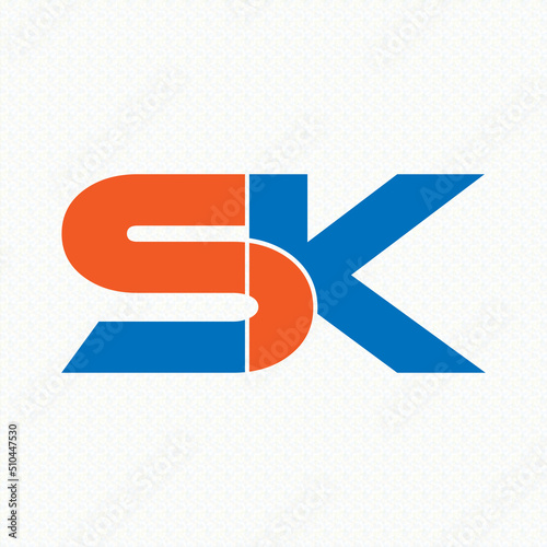 SK Letter Logo Design Template Vector