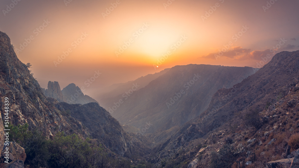 sunset in the mountains