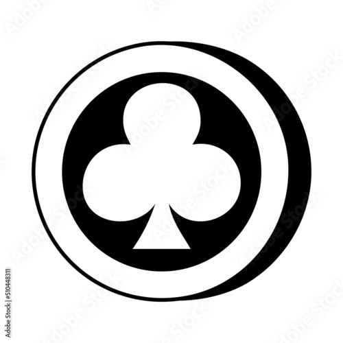 Icon Clubs Casino Slot Machine shape. Gambling symbol, object. Vector illustration