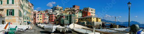 The old fishing village of Boccadasse, Genoa, Italy photo