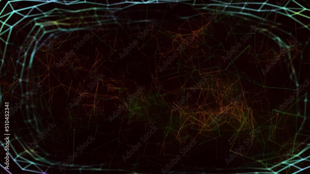 Animation of connections in black digital space Animation of connections in black digital space