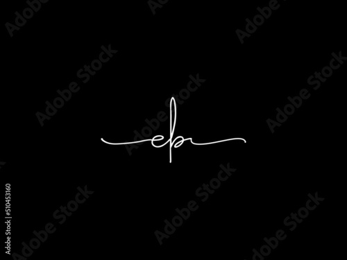 Signature EB Logo Icon, Slim Eb be Signature Fashion Letter Black Logo Image Design For Store