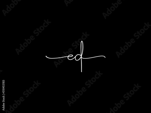 Signature ED Logo Icon, Slim Ed de Signature Fashion Letter Logo Image Design For Store