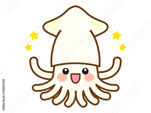 	かわいいイカのイラスト素材＿ベクター