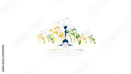 Kargil Vijay-illustration of abstract concept for Kargil Vijay Diwas, banner or poster.26 JULY