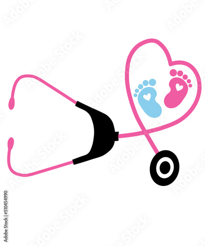 Nurse Baby feet stethoscope svg, baby feet svg, nurse svg, nursing svg, nurse life svg, doctor svg, stethoscope svg, Nurse Baby svg, baby
