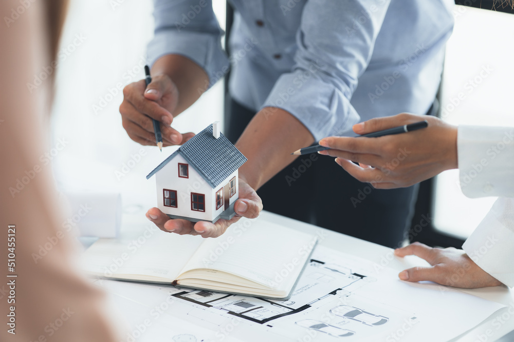 Architects who design buildings and houses are explaining examples of