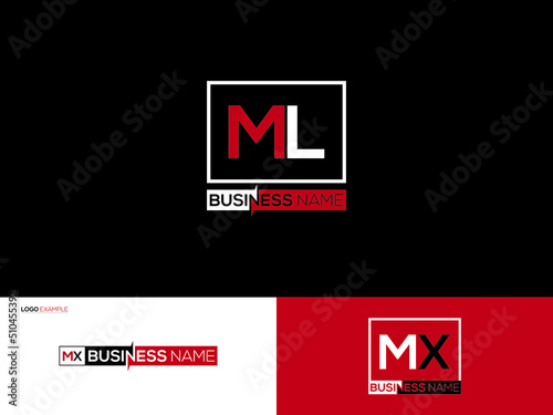 Abstract ML Logo Icon, Creative Ml lm Letter Logo Image Design With Square Look For You