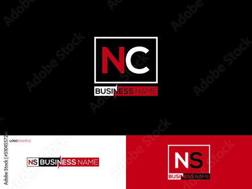 Alphabet NC Logo Icon, Initial Nc cn Square Logo Letter Vector For Brand Identity