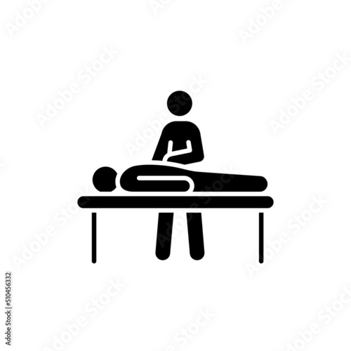 Massage procedure line color icon. Physiotherapy, acupuncture.