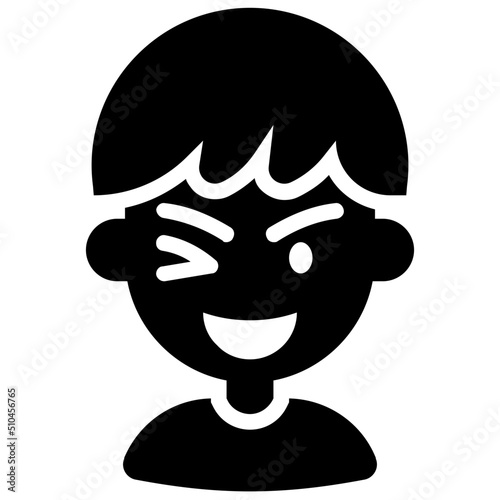 winking glyph icon