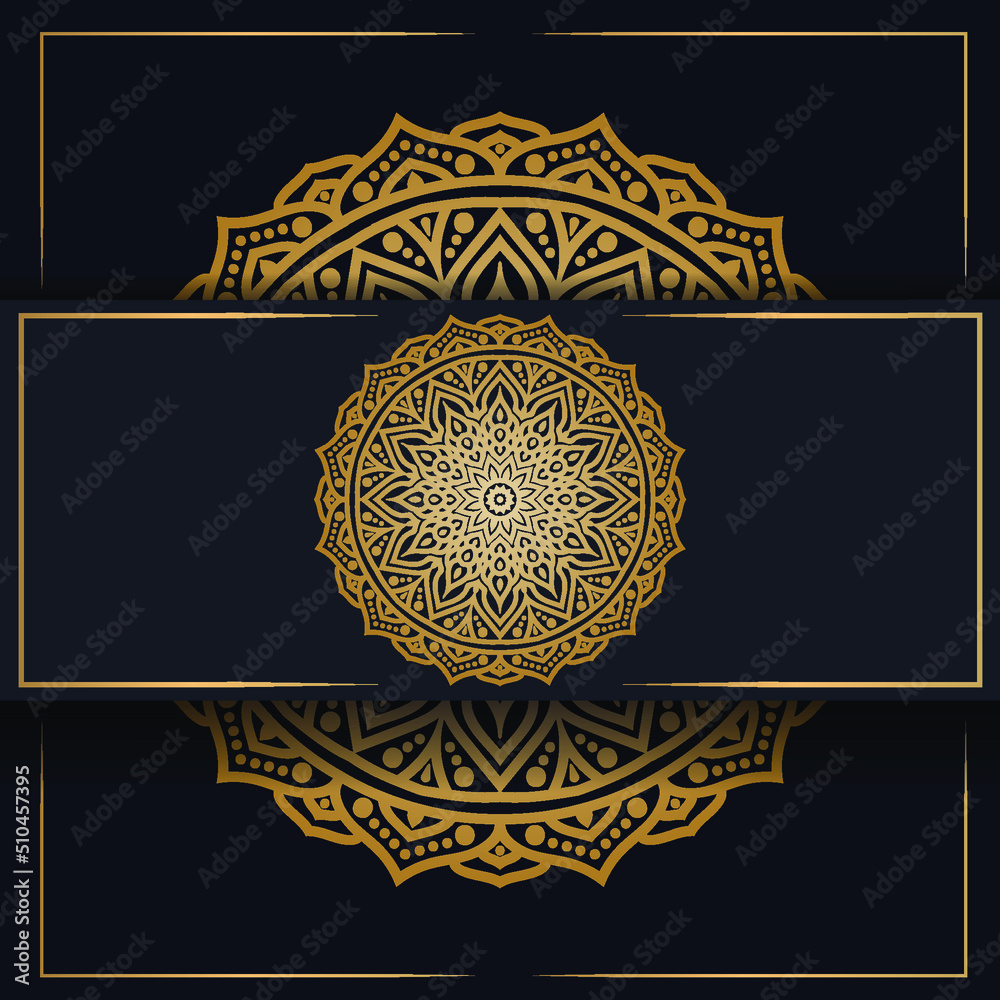 Luxury mandala ornamental background in gold color