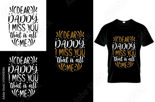 father's day typography and vector graphic t-shirt design template