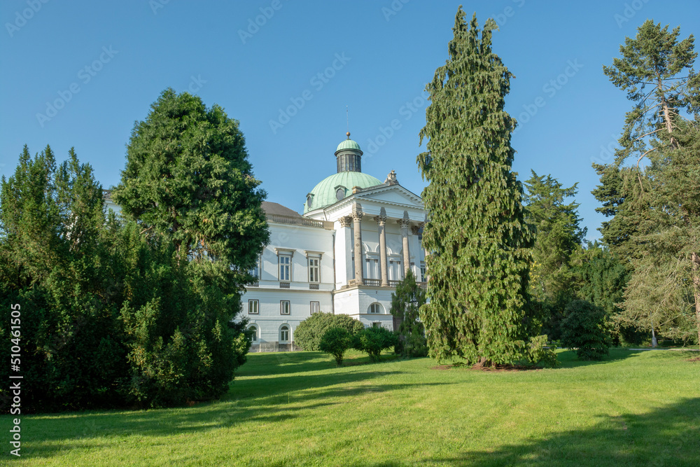 Classicist-style manor house and castle in Topolcianky park. Slovakia. Classicist-style manor house and castle in Topolcianky park. Slovakia.