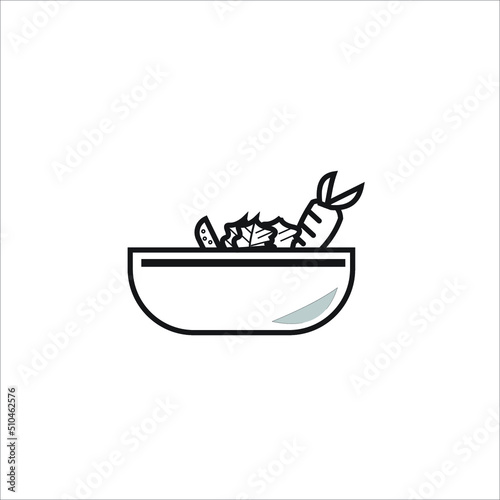 vegetable bowl design template illustration