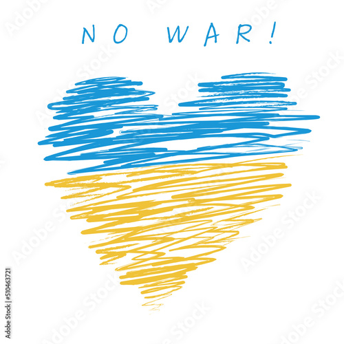 No war. Peace for Ukraine. White background. Vector illustration