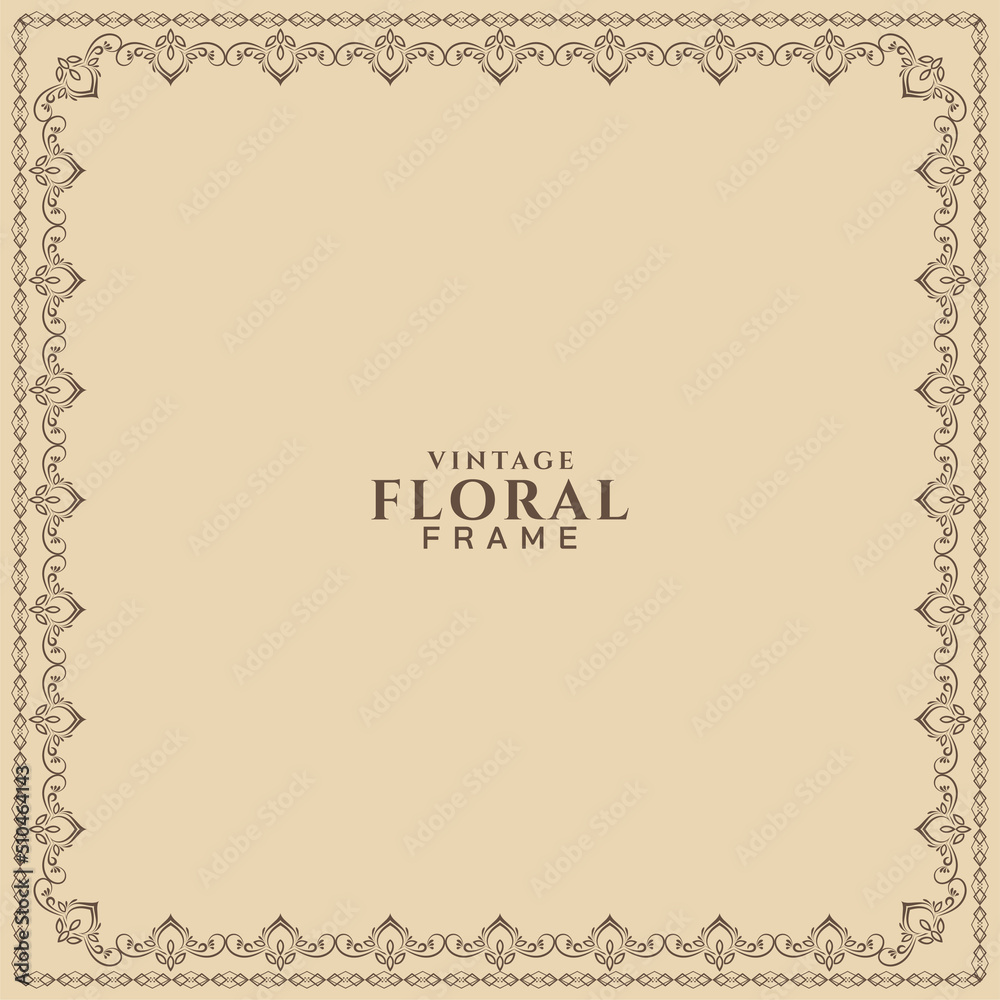 Elegant vintage floral frame decorative background