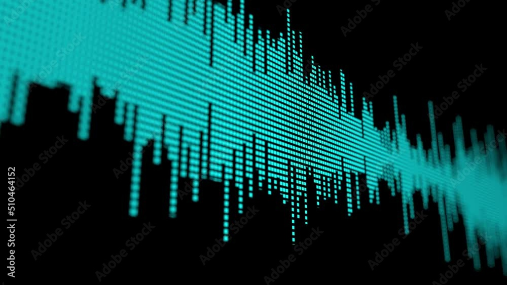 Visualization of voice record, artificial intelligence. Music equalizer, audio waves sound digital player waveform, recorder signal. Multicolored digital sound wave. Audio technology wave and design