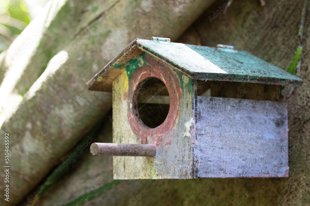 Wood Bird House Nest