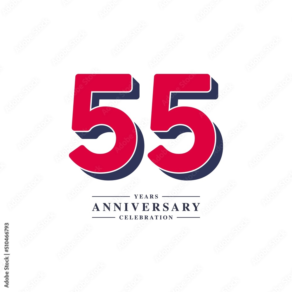 55 Years Anniversary Celebration Vector Template Design Illustration 55 Years Anniversary Celebration Vector Template Design Illustration