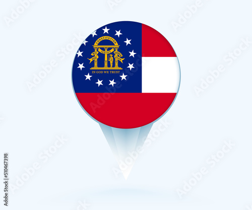 Free Download Map pointer with flag of Georgia. - GFXLoad