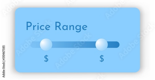 Price range filter Vector illustration  in modern style for your ui ux design concept
